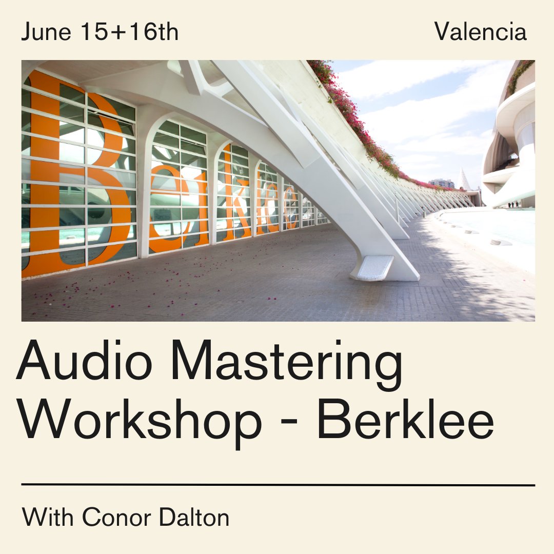 conor dalton (@conordalton_gc) on Twitter photo Back at <a href="/berkleevalencia/">Berklee in Valencia</a> this summer with my annual workshop there, mastering the music of their talented students, always a pleasure to visit! Back at <a href="/berkleevalencia/">Berklee in Valencia</a> this summer with my annual workshop there, mastering the music of their talented students, always a pleasure to visit!