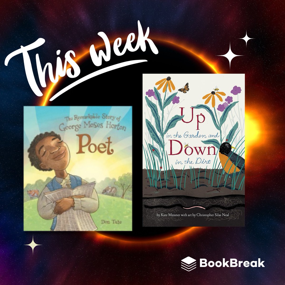 We know the big event this week is the eclipse on Monday, but we also have two amazing authors at BookBreak this week! @Devas_T will be talking with upper elementary and @KateMessner for your younger students. Will we see you there?