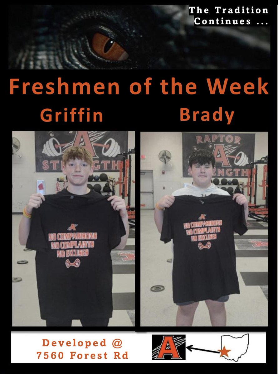 Congrats to Griffin and Brady for putting in the work this week. Keep setting the tone. 1% better every day! #workwins #chasingbest