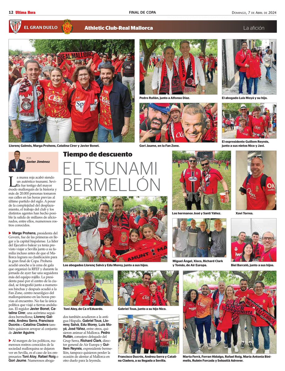 Hoy en <a href="/UHmallorca/">Ultima Hora Mallorca</a> la expedición mallorquinista en Sevilla: “el tsunami bermellón”. Que ilusión formar parte y apoyar al <a href="/RCD_Mallorca/">RCD Mallorca</a>. Gracias <a href="/jjimenezsucesos/">Javier Jiménez Costa</a> 👏🏻
