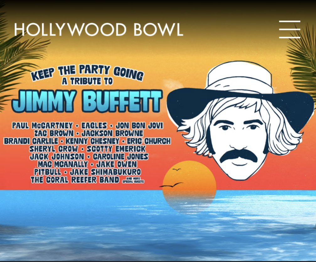 Countdown is on - JB minus 4 days! I can't even imagine the set list, who's gonna play what - so many of my heroes paying tribute to my ultimate musical hero @jimmybuffett !! See ya there!! #FinsUp #keepthepartygoing #parrotheads