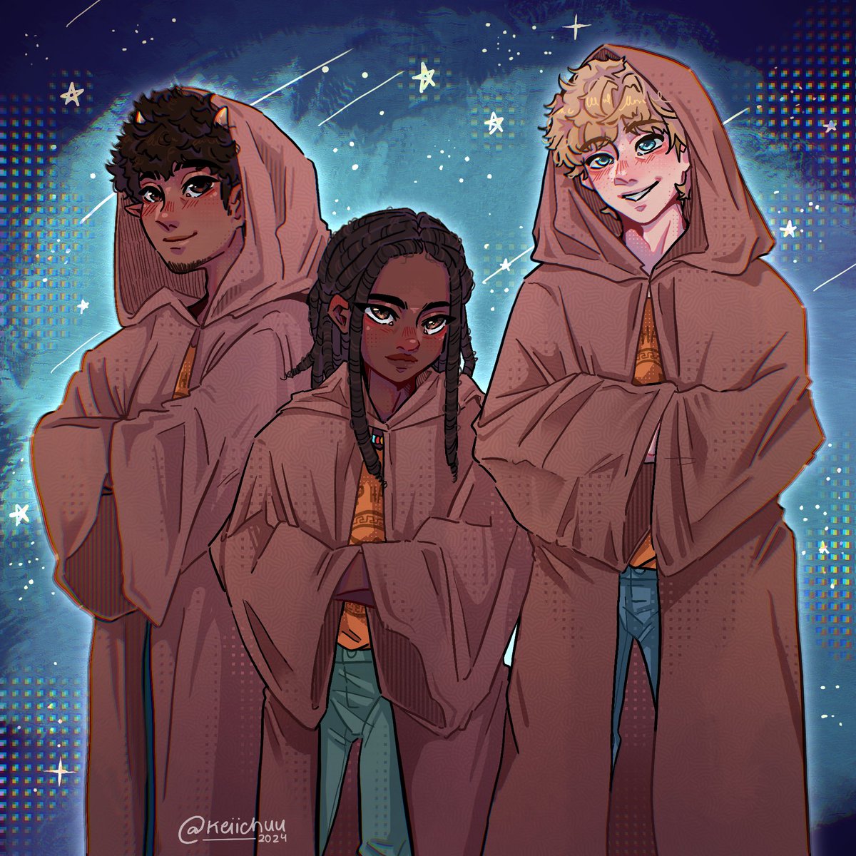 Celestial trio ! 🐐🦉🔱

• 🏷️ #pjo #pjofanart #PercyJacksonandTheOlympians #percyjackson #annabethchase #grover #percyjacksonfanart