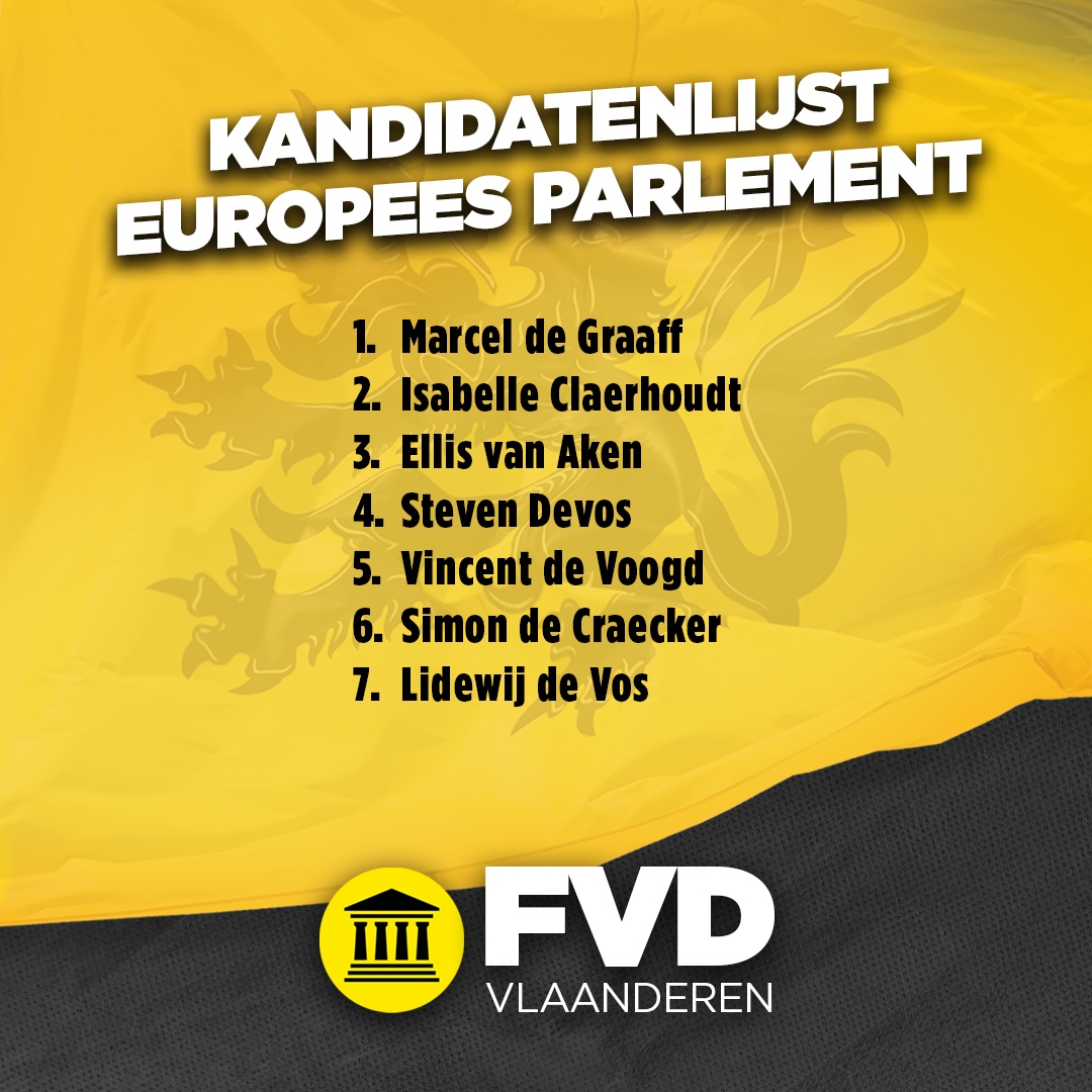 We hebben een fantastische kandidatenlijst voor de Europese Parlementsverkiezingen.

Bent u Vlaming? Met uw hulp kunnen ze worden verkozen. Teken binnen één minuut een ondersteuningsverklaring via fvd.be! #FVD