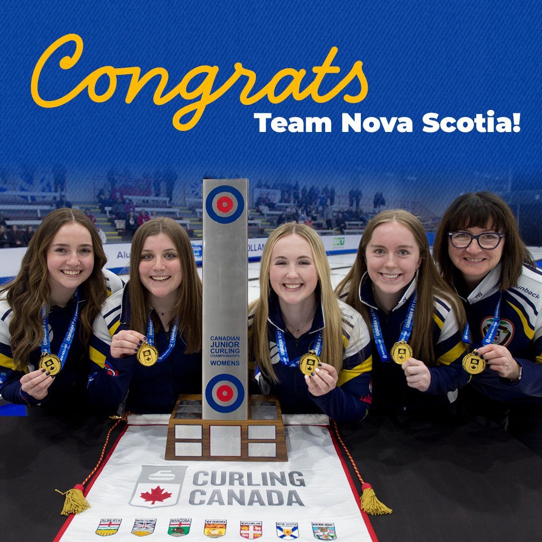 Nova Scotia's women's team has again gone undefeated at the Canadian Under-21 Curling Championships! Congratulations to Ally MacNutt, Grace McCusker, Maria Fitzgerald, and Alison Umlah.