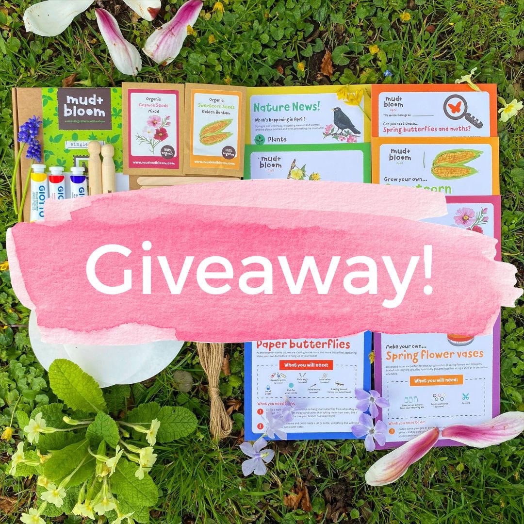 🦋 #Win 1 of 2 April boxes! 🌸 To enter: 🌈Like 🌸Follow 🦋 +tag someone interested in children’s nature crafts and #gardening #Giveaway closes midnight 9th April. We're also running giveaways on Instagram.com/mudnbloom + Facebook.com/mudandbloom for 4 more boxes! 🌈 #nature