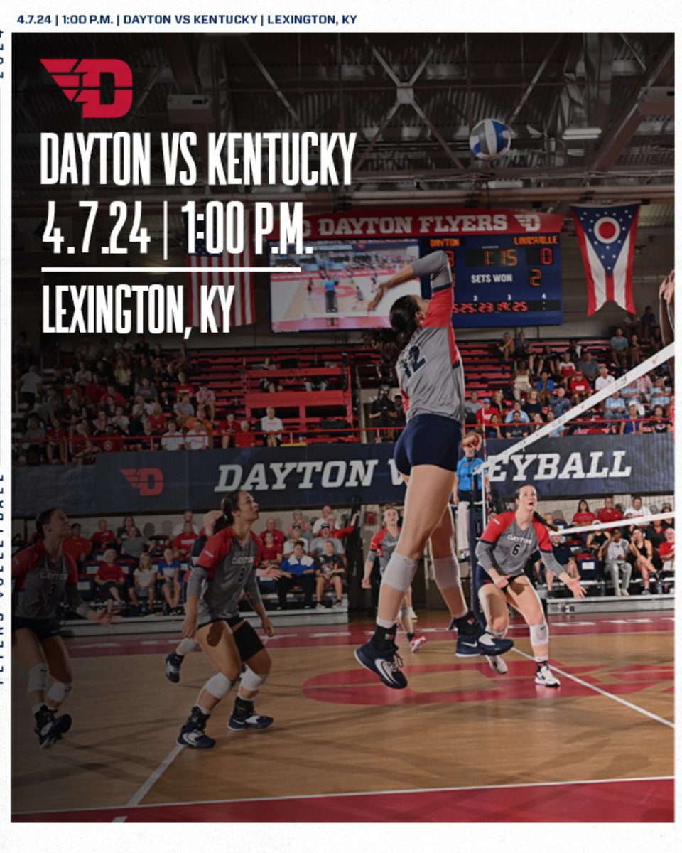 #GAMEDAY‼️ #UDVB vs. Kentucky 📍- Lexington, KY ⏰- 1:00 p.m. #UDVB // #FlyerLegacy