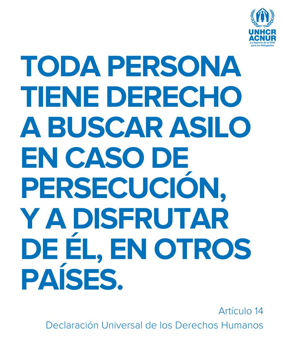 Quien sea. Donde sea. Cuando sea. Buscar asilo es un derecho humano para todas las personas. #DerechosHumanos #DefiendeLosDerechosHumanos