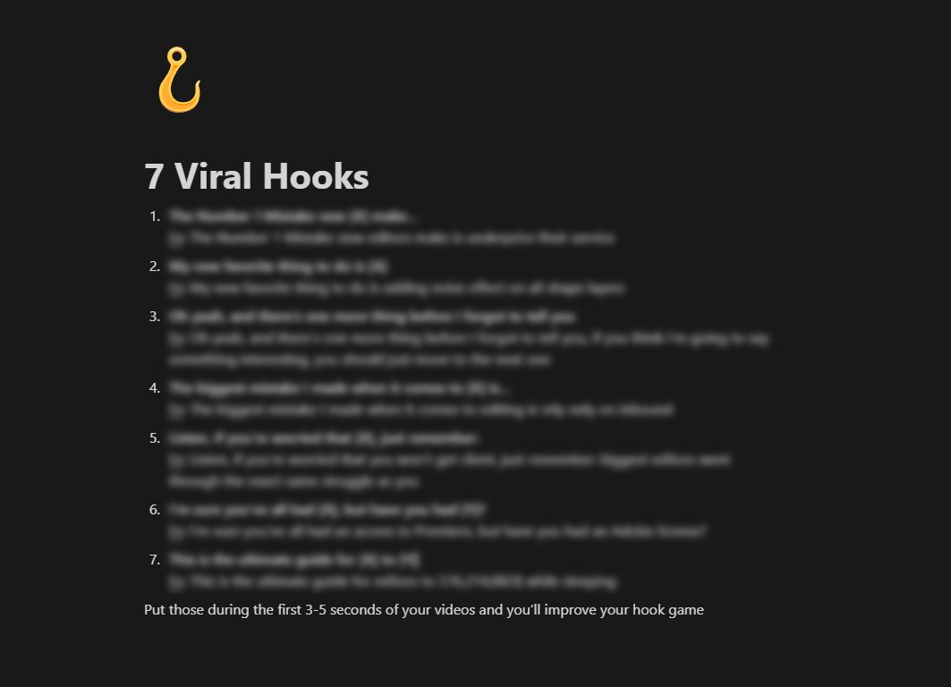 𝟴𝟬% of your results come from your hooks. Here are 7 viral hooks that performed the best I send them for 𝙁𝙍𝙀𝙀, you just have to: 1. Follow✅ 2. Retweet♻️ 3. Comment '𝗛𝗼𝗼𝗸'