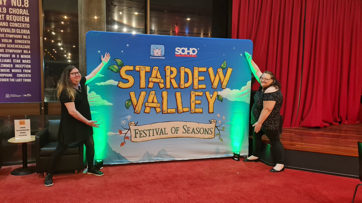 What a beautiful, amazing and fantastic concert, I got a bit emotional due to how great SV music is especially live. Go see Festival of Seasons if you can, it's worth it~ Thank you @StardewValleyFS @ConcernedApe @perthconcerthal & the performers tonight 💜 #ImmersionBreak