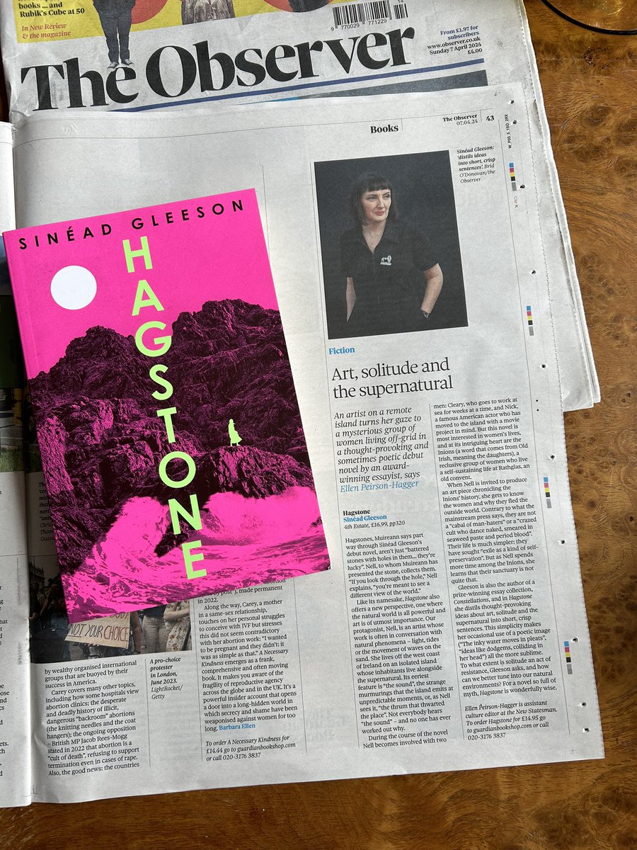 Brilliant first UK review for HAGSTONE by @sineadgleeson in @ObsNewReview! ‘To what extent is solitude an act of resistance … and how can we better tune into our natural environments? For a novel so full of myth, Hagstone is wonderfully wise’ Out Thurs @4thEstateBooks