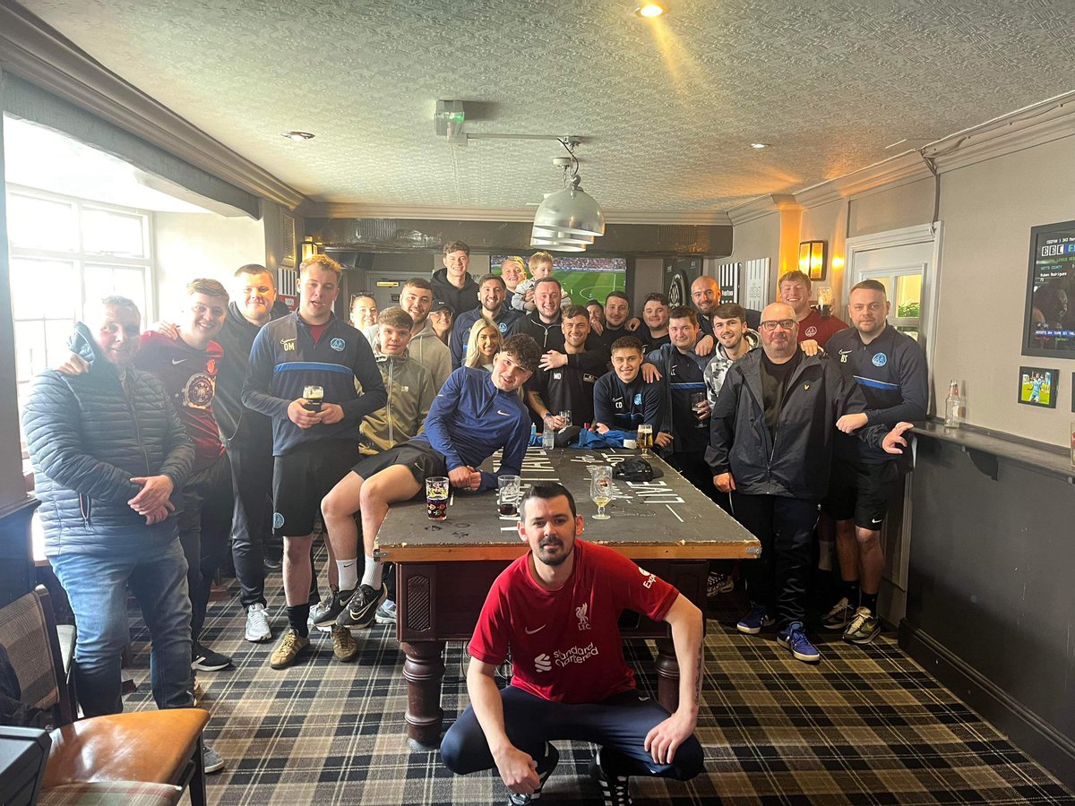Fantastic turnout at the tav to celebrate confirmed promotion to Division 1. 

WE. ARE. GOING. UP.