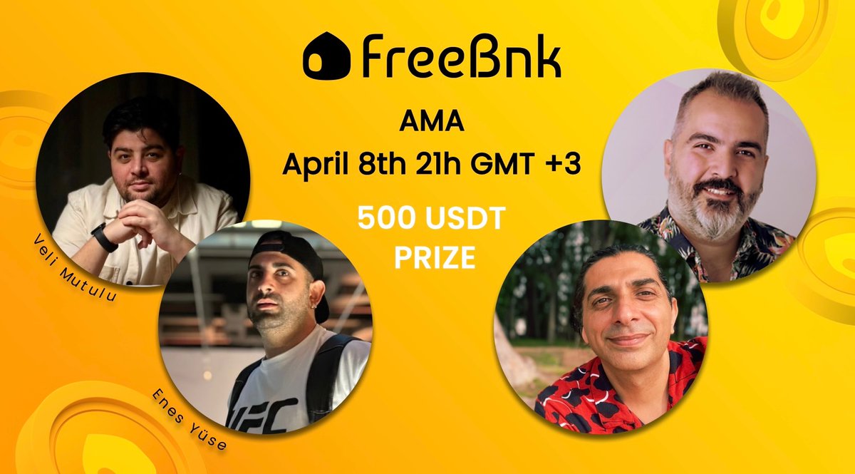 🎤Join us on April 8th at 21:00 GMT+3 with interstellar conductor @vemutlu and @rabbitcoinhole for an AMA ahead of Freebnk’s IDO! 💰Get your questions answered and a chance to win 500 USDT! twitter.com/i/spaces/1ypKd…