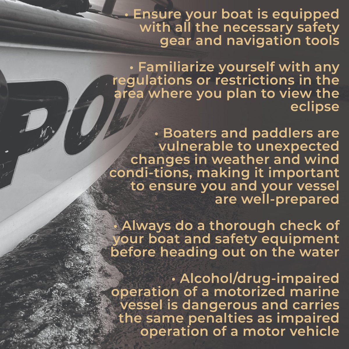 Tomorrow is the total solar eclipse. Historically, eclipses have prompted mass movements of people to prime viewing areas. Here are some tips to ensure we’re prioritizing safety as the sky darkens. #OPP #CaledonOPP #PtboOPP #HvilOPP #SolarEclipse #SolarEclipse2024