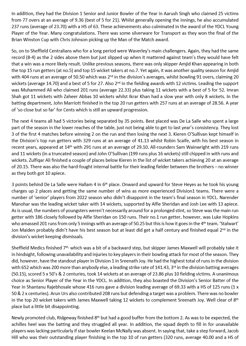 The Yorkshire & Derbyshire Cricket League tweet media