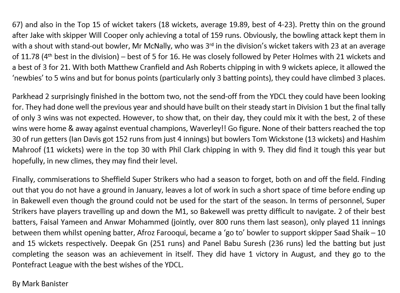 The Yorkshire & Derbyshire Cricket League tweet media