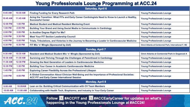 Incredible turnout for our sessions on day one in the #ACC24 Young Professionals Lounge — today’s sessions are going to be just as 🔥! #ACCFIT #ACCEarlyCareer @ACCinTouch