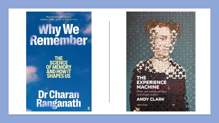 Two book reviews in this month's Brain: Masud Husain reviews Charan Ranganath's 'Why we remember' tinyurl.com/358hwfnx and Stephen Fleming reviews Andy Clark's 'The Experience Machine' tinyurl.com/mt2kd67u