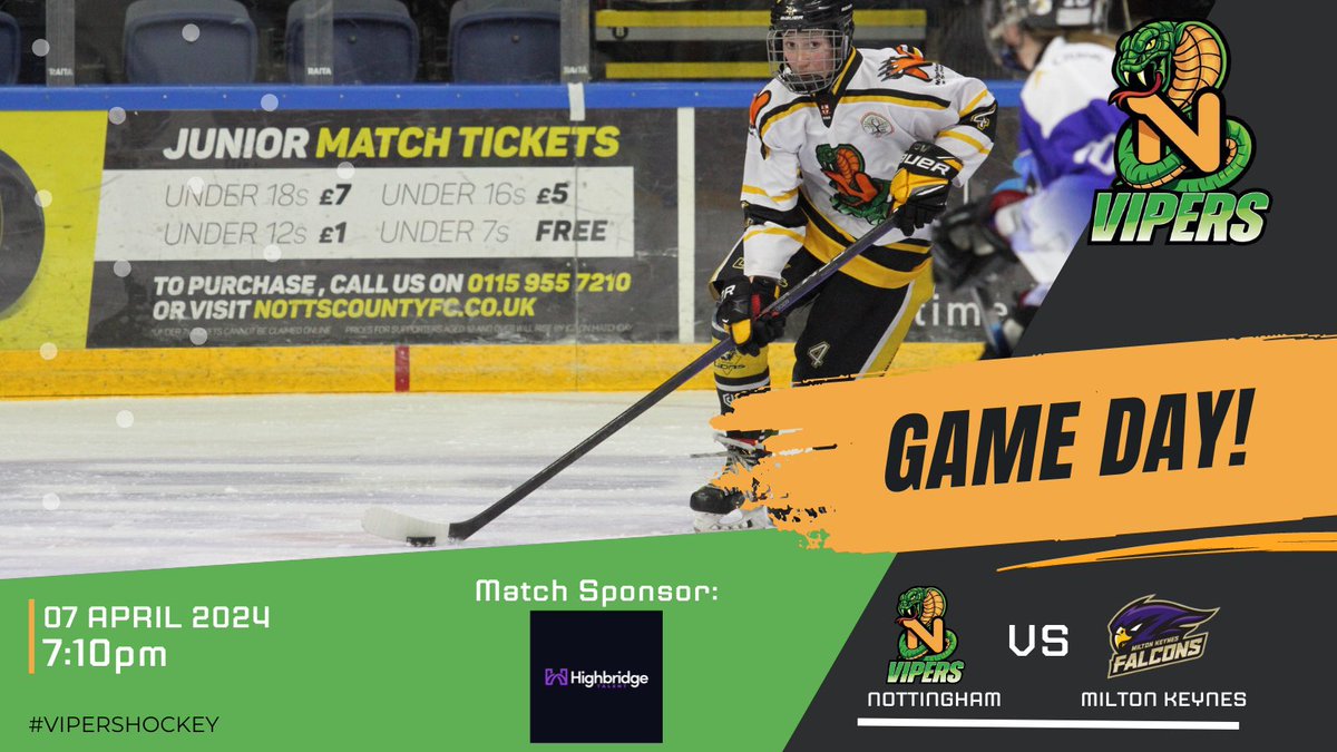 Nottingham Vipers (@nottmvipers) on Twitter photo 🚨Upcoming fixture🚨
The <a href="/NottmVipers/">Nottingham Vipers</a> are back in action tonight!
📆Sunday 7th April
🆚@MKFalcons
🏆<a href="/EngIceHockey/">England Ice Hockey</a> #WNIHL
🏟️<a href="/Nat_Ice_Centre/">National Ice Centre</a>
⏰7:10pm
🎟️Free entry
#VipersHockey 🚨Upcoming fixture🚨
The <a href="/NottmVipers/">Nottingham Vipers</a> are back in action tonight!
📆Sunday 7th April
🆚@MKFalcons
🏆<a href="/EngIceHockey/">England Ice Hockey</a> #WNIHL
🏟️<a href="/Nat_Ice_Centre/">National Ice Centre</a>
⏰7:10pm
🎟️Free entry
#VipersHockey