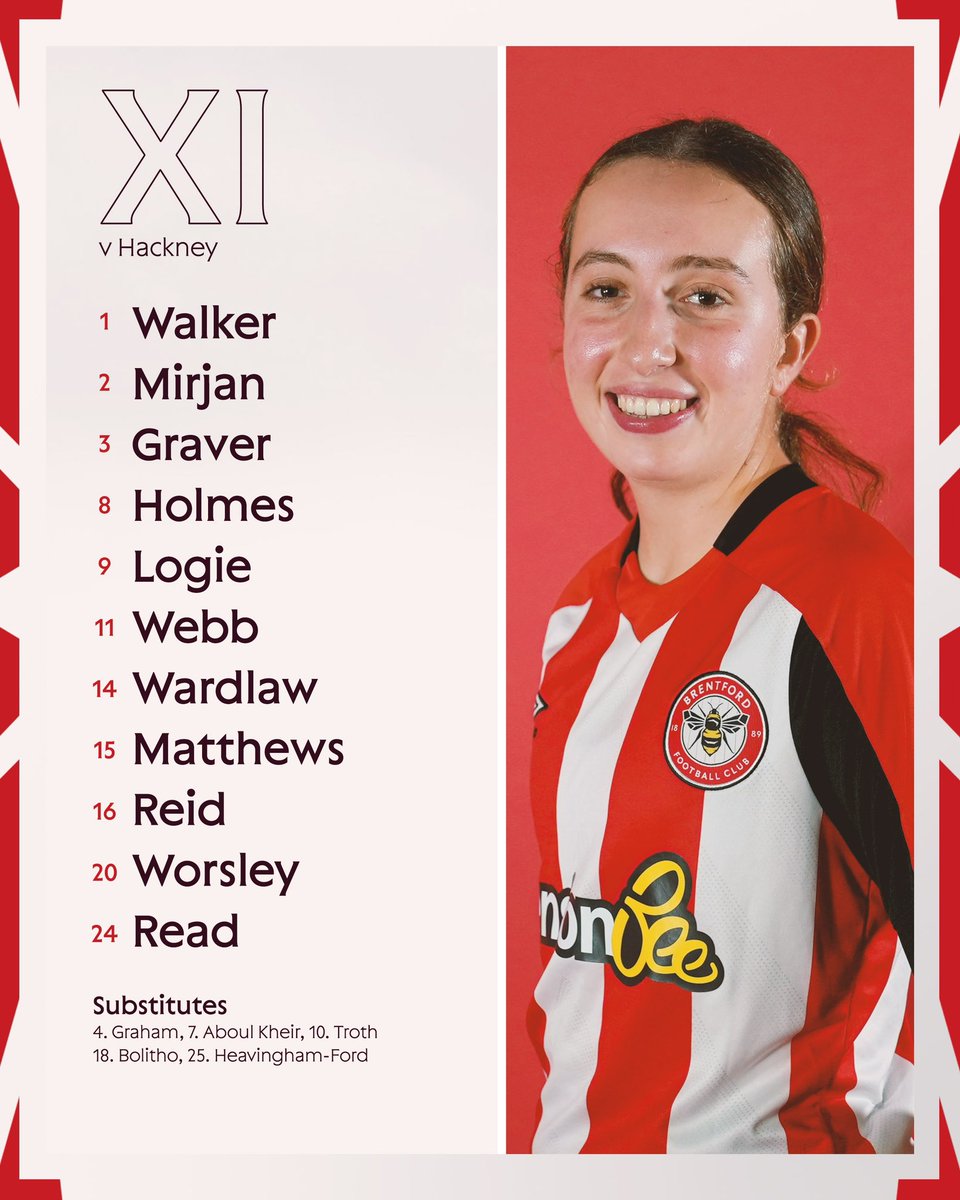 Here’s how our B team and first team line-up today! Let’s go ladies 🐝 #BrentfordFCW | #BrentfordFC