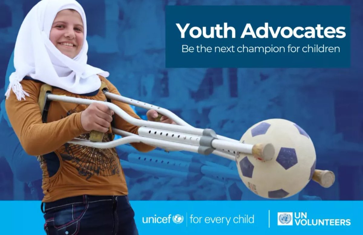 📢@UNICEF & @UNVolunteers Calling young professionals aged 18-35 who are passionate about children's rights 🟦@UNICEF has launched the Youth Advocates programme, to recruit young talent in partnership with @UNVolunteers 🔖 Check more details: unicef.org/careers/storie…