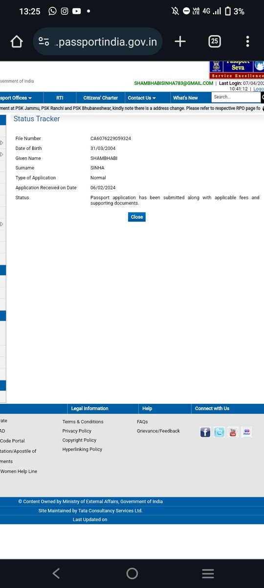 ShambhabiS's tweet photo. @rpokolkata @passportsevamea 
Completed my police verification on 22/02 and it's been 2 months since applying. Haven't received my passport yet. I urgently need it for my student exchange program in the USA. Kindly treat this as urgent. This is the current status. https://t.co/qOs19yds2y