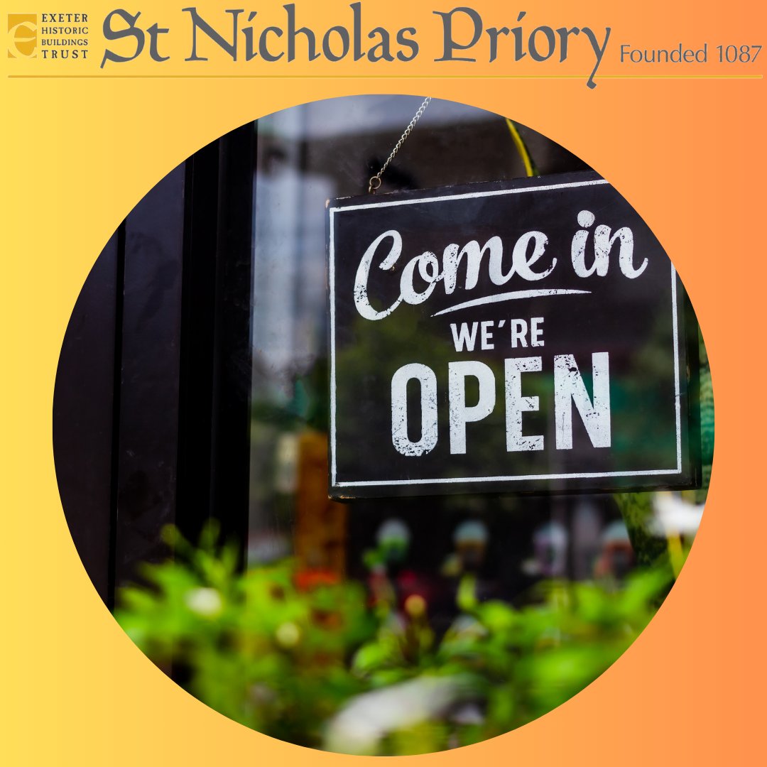 ExeterHBT's tweet image. We're open today from 1-4pm! Our volunteers are looking forward to showing you around Exeter's oldest building. Free entry! nicholaspriory.com/visit-us/ @visitexeter #exeter #springholiday #kids