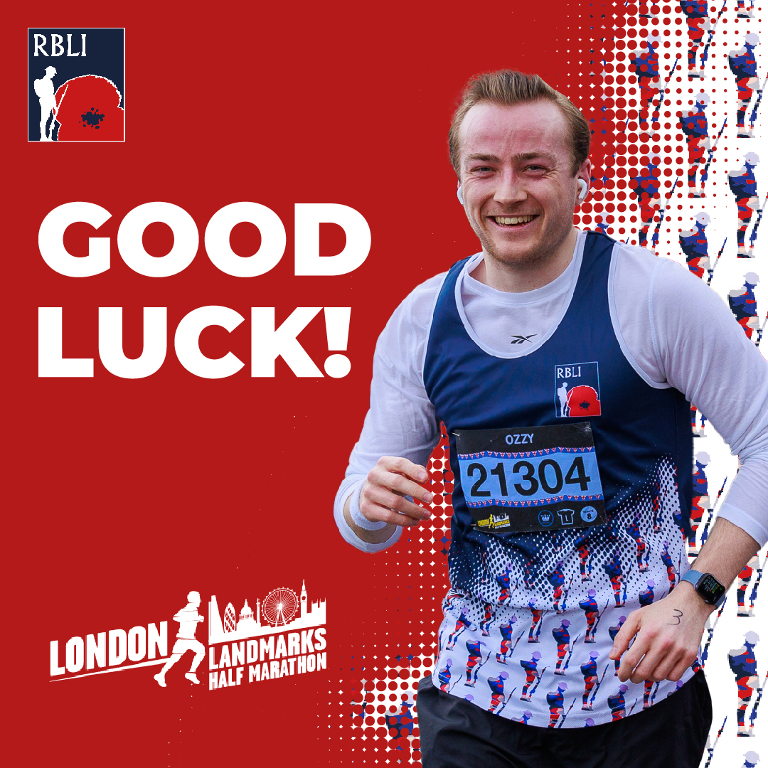 Good luck to everyone taking part in the London Landmarks Half Marathon today, especially all those superstars running it for RBLI. 💪 Make sure you come and see us when you finish the course for a glass of prosecco, a photo (if you want one) and a huge cheer! 🥂