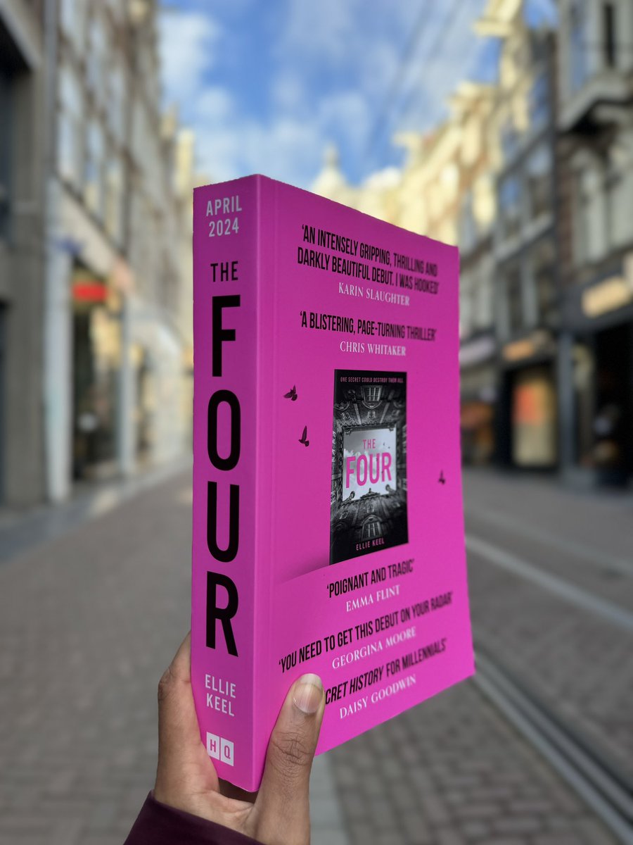 Haven't had much reading time in the last two weeks but now determined to catch up harder than ever Next up, THE FOUR by @elliekeel1, a dark academia suspense debut coming out this week via @HQstories Thank you @HarperReach for this beautiful proof!