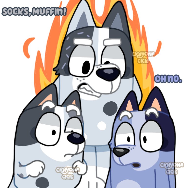 Muffin and Socks story part 1

#bluey #blueyfanart
 #blueyart #muffinheeler 
#socksheeler #art
#fanart