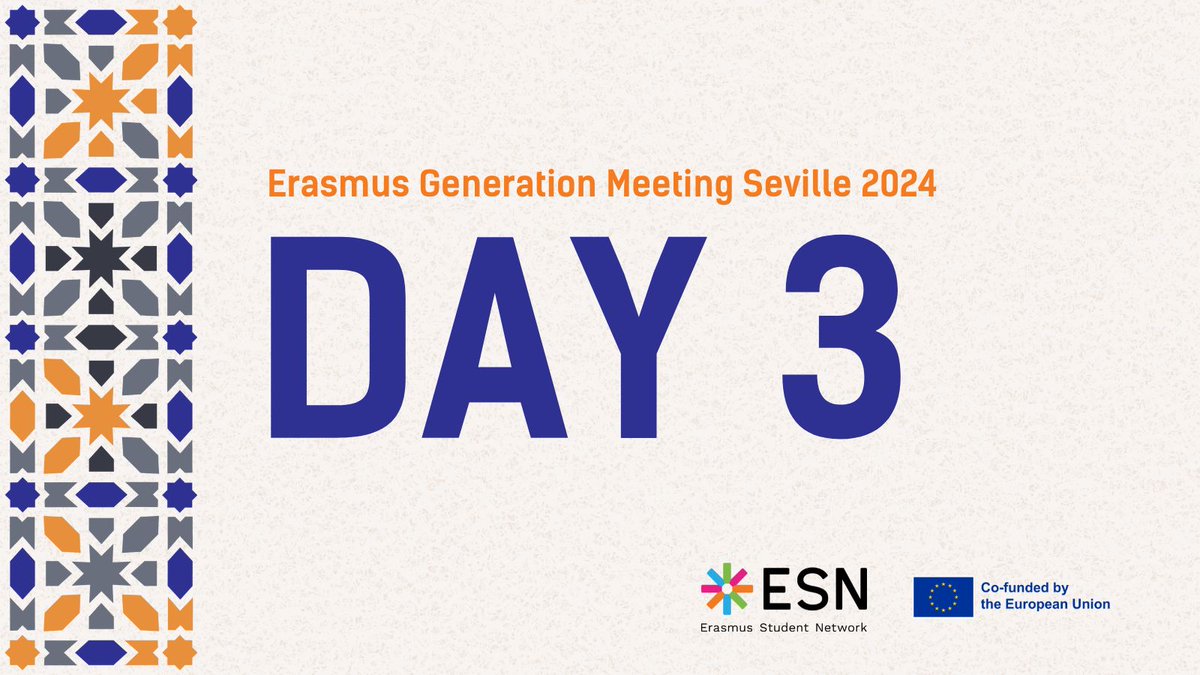 ESN_Int's tweet photo. Day 3 begins! For the last day of #EGMseville2024 we have more exciting sessions and speakers.
Don't miss out! Follow this thread (🧵) for insights into the discussions and live updates.🙌
#THISisESN #ErasmusGeneration https://t.co/YTuA10W6cZ