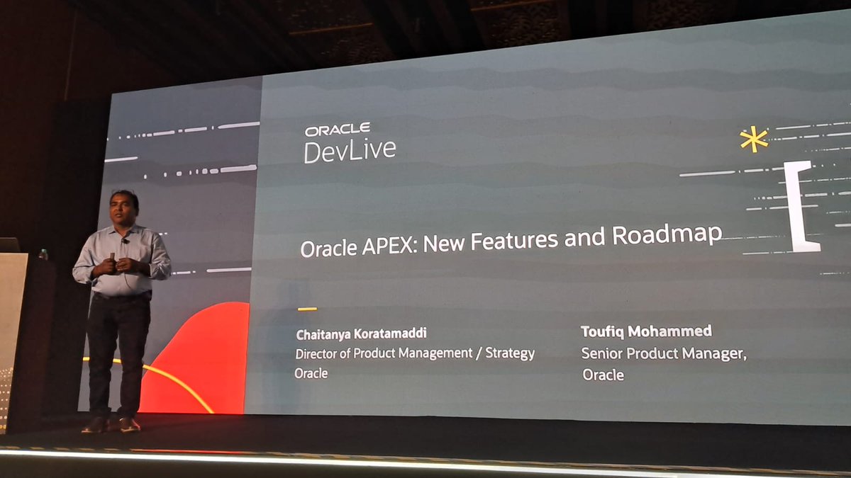 maathratnc's tweet photo. We had the honour of attending Oracle DevLive Bangalore, where the theme was 'Build With Data and AI.' It was an enlightening experience with engaging keynotes, insightful hands-on labs, and sessions focused on AI integration in Oracle APEX and Oracle Cloud AI offerings.#orclapex https://t.co/8OAZIpAETB