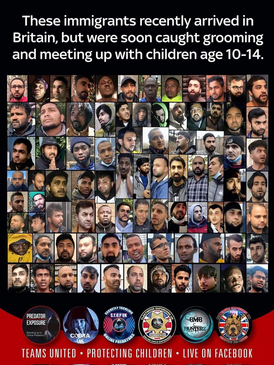 These migrants, some brought in by the @RNLI have all been arrested and/or convicted for grooming children aged 10-15 online. The record is an Iranian who had been here 4 days.