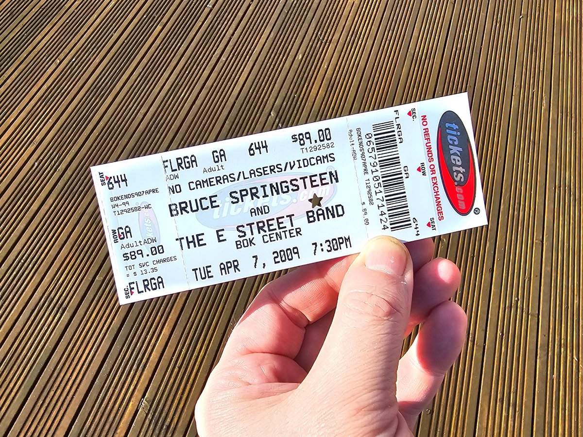 April 7th 2009. Bruce Springsteen & The E Street Band play at the BOK Centre, Tulsa, OK. #springsteen #ticketstubs #estreetband #brucespringsteen #thisdayinmusic @springsteen