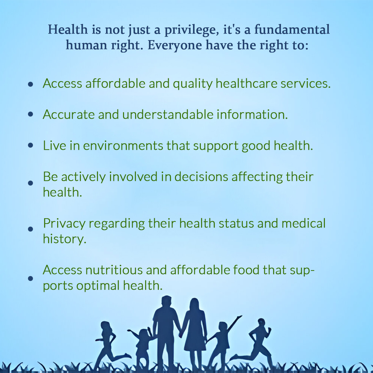 World Health Day is a global reminder to prioritize health equity, access to healthcare, and disease prevention. It's a day to celebrate progress, raise awareness about health challenges, and advocate for universal healthcare coverage to ensure everyone can lead a healthy life.