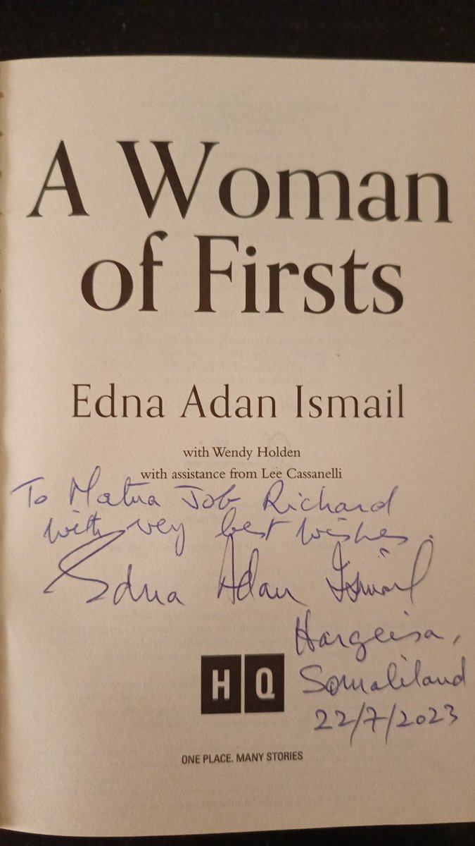 Indeed a woman of firsts. I have read a book authored by Her Excellency Ambassador Emeritus Edna Adan. Somaliland is lucky to have @EdnaAdanIsmail1. I am forever grateful for meeting that great lady. @Oday22033557 thank you so much for making the meeting happen. @true0ptimist