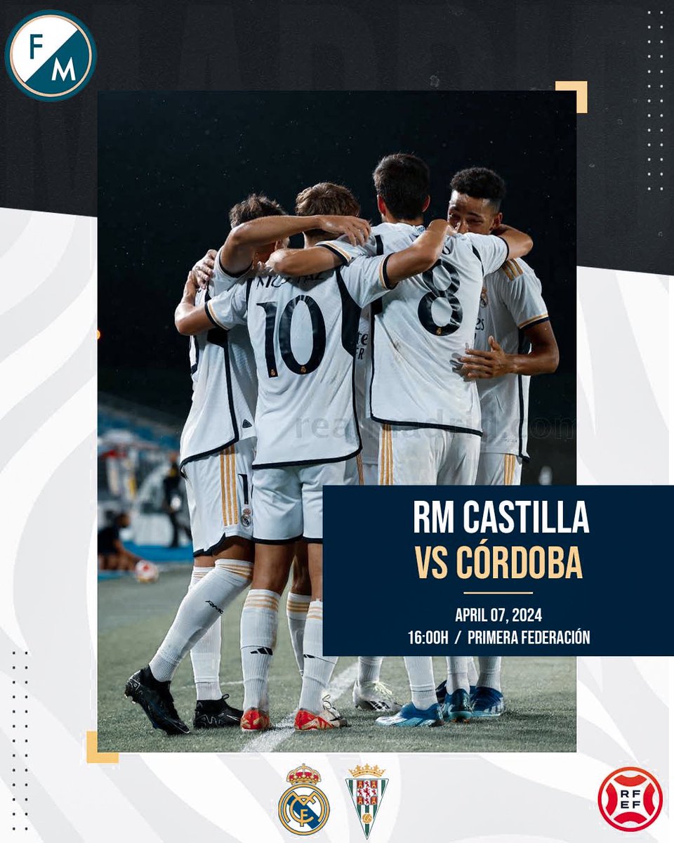 🙌 IT’S MATCHDAY! 🙌 ➡️ #RMCastilla 🆚 Córdoba 🏆 Primera Federación Group II ℹ️ Matchday 31 🏟 Alfredo Di Stéfano ⏰ 04:00 pm CET 📺 RMTV and FEF TV