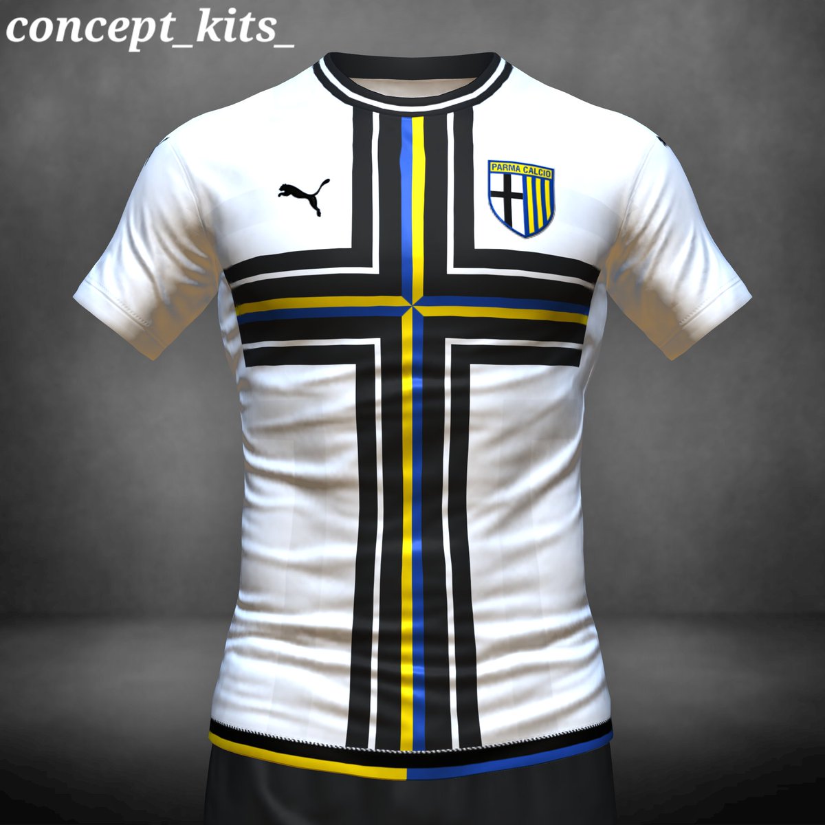 Concept @1913parmacalcio kit by @pumafootball #conceptkit #designkit #kitdesign #conceptdesign #conceptkits #design #designfootball #fifa22 #fifakitcreator #parma #parmacalcio #parma1913 #parmafc #crociati #gialloblu #enniotardini #ParmaCalcioFantasy @Fanzclub_Parma