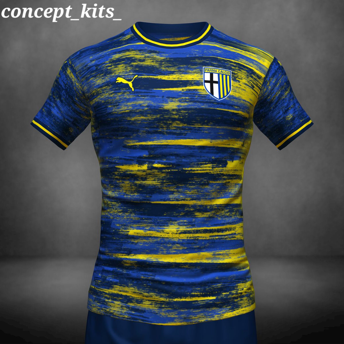 Concept @1913parmacalcio kit by @pumafootball #conceptkit #designkit #kitdesign #conceptdesign #conceptkits #design #designfootball #fifa22 #fifakitcreator #parma #parmacalcio #parma1913 #parmafc #crociati #gialloblu #enniotardini #ParmaCalcioFantasy @Fanzclub_Parma