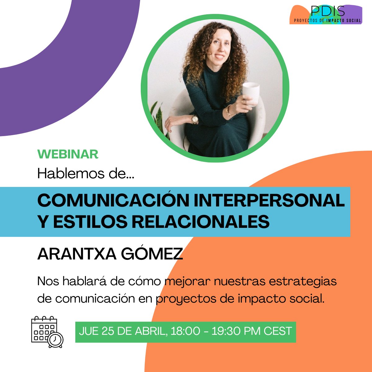 🌟 Nuevo evento 🔝 dentro de nuestros #proyectosdeimpactosocial "Comunicación Interpersonal y estilos Relacionales" junto a  Arantxa Gómez Esqué
🗓 25 de Abril 2024 de
⏲ 18:00 a 19:30 CEST

Más información y inscripciones 👉 lnkd.in/dWmv_ynM

#pmi_bcn #pdis