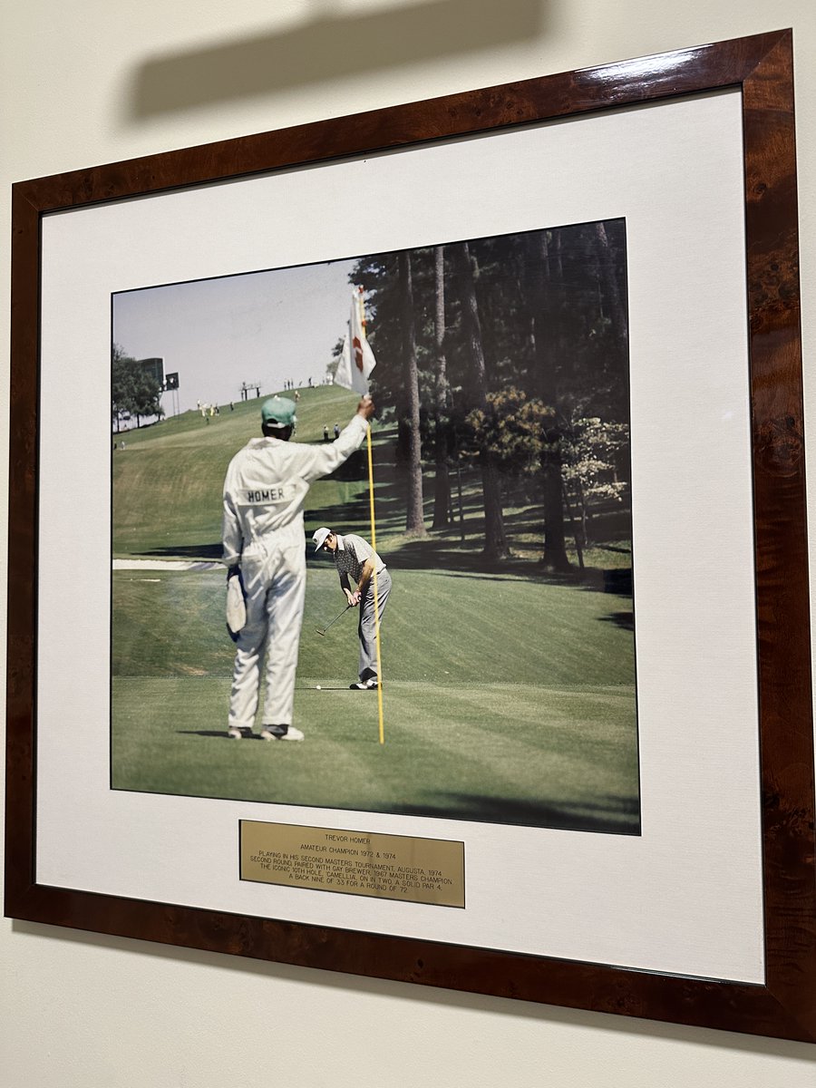 Image of Little Aston member Trevor Homer putting out on the 10th at Augusta in the 1974 Masters. Trevor won the Amateur Championship in 1972 & 74.