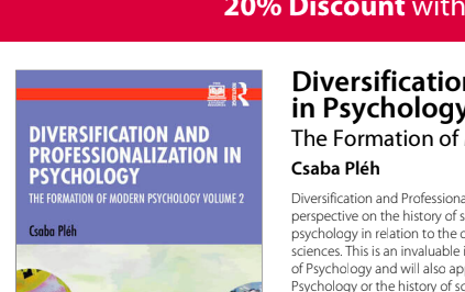 ESHHS82's tweet photo. New books in the history of psychology with discount code.

Csaba Pleh:
Volume 1: Laying the Foundations of Independent Psychology
Volume 2: Diversification and Professionalisation in Psychology https://t.co/A7SG2JiX7T