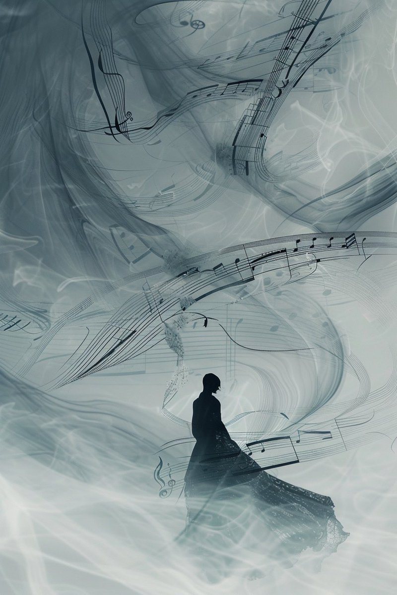 ahha1963's tweet image. Notes of the Ethereal Mist

#surrealisticart #musicalabstraction #solitaryfigure #notationsasmist #otherworldly #independence #detachedrealm #isolatedambience #hauntingmelodies #dreamscapefantasy #aiart #AIArtwork #AIArtCommuity #midjourney