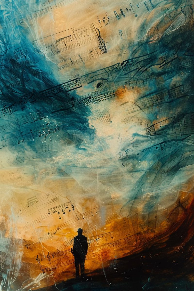 ahha1963's tweet image. Notes of the Ethereal Mist

#surrealisticart #musicalabstraction #solitaryfigure #notationsasmist #otherworldly #independence #detachedrealm #isolatedambience #hauntingmelodies #dreamscapefantasy #aiart #AIArtwork #AIArtCommuity #midjourney