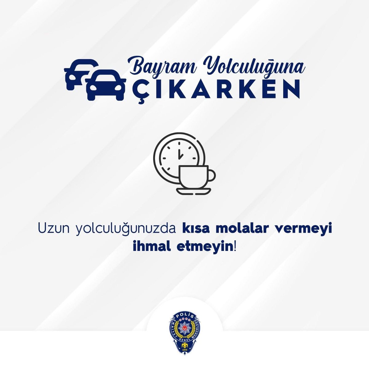 #RamazanBayramı tatiline çıkacak değerli hemşehrilerim;

▪️Bayram sevincimizin yarıda kalmaması için,
▪️Sevdiklerimize sağ salim kavuşmak için, 

Trafik kurallarına uyalım, uymayanları uyaralım 🚗🚦

UNUTMAYALIM!
Trafik Kuralları Hayat Kurtarır

#TürkiyeninHuzuru🇹🇷