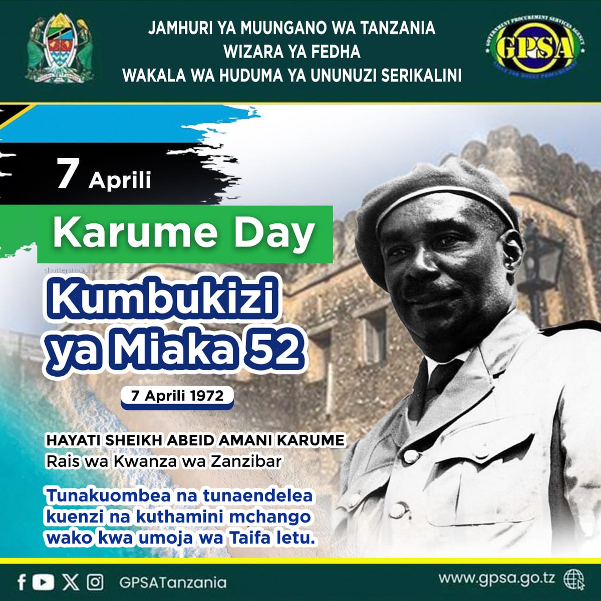 #GPSATanzania #BohariKuuYaSerikali #KarumeDay