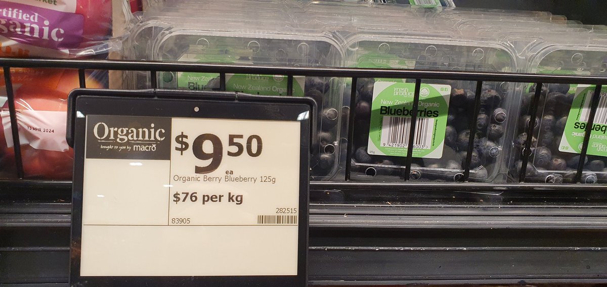 These blueberries at @woolworths, the only ones available, are $76 per kg!!