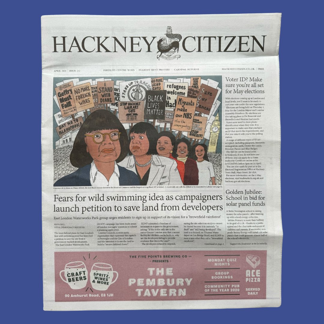 We're front page of @hackneycitizen! 

'Fears for #wildswimming idea as campaigners launch petition to save land from developers'. 

Read more: hackneycitizen.co.uk/2024/03/20/cam…

Sign here: elwp.info/ANsocial

#Hackney #EastLondon #Nature #WildSwim #Waterworks #TenNewParks #MOL