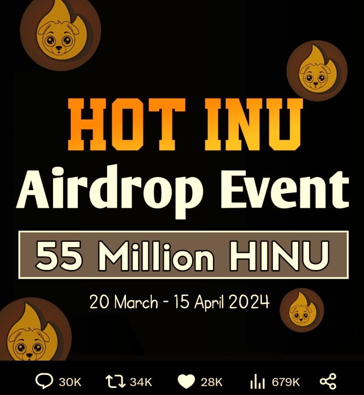 Cryptography011's tweet photo. 🎁 HOT INU #AIRDROP 
✔️ Total Reward : 55 Million $HINU
💵 Distribution: 5 Hours  
🔗 Airdrop Link: https://t.co/TJZqQOiSXI
#giveaway #HOTINU #HINUTOMOON #Airdrop #AIRDROP #HINU #AirdropSeason https://t.co/9wa9tnG4f9