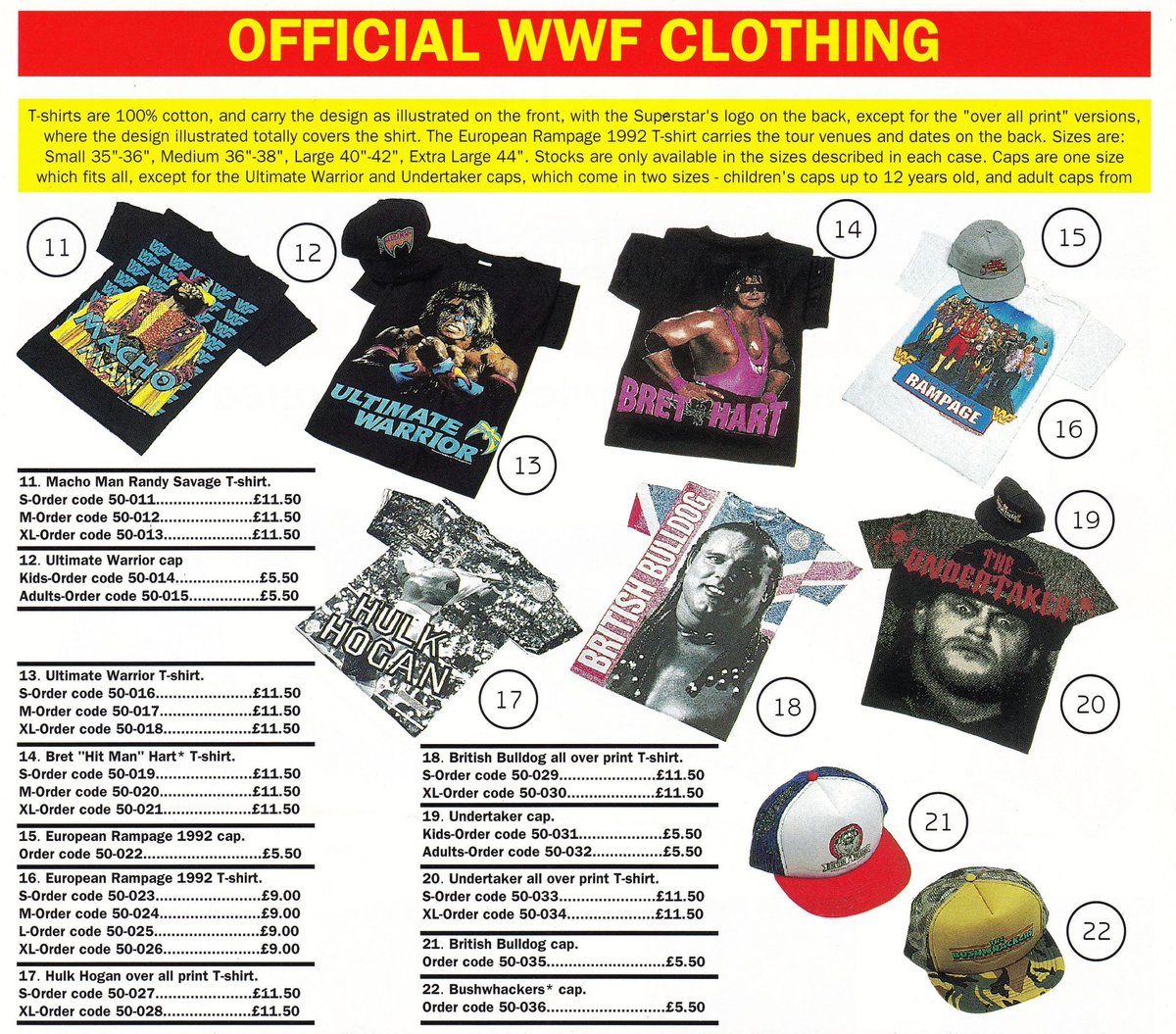 Official WWF Clothing! 👕 #WWF #WWE #Wrestling #RandySavage #UltimateWarrior #BretHart #HulkHogan #BritishBulldog #Bushwhackers #Undertaker