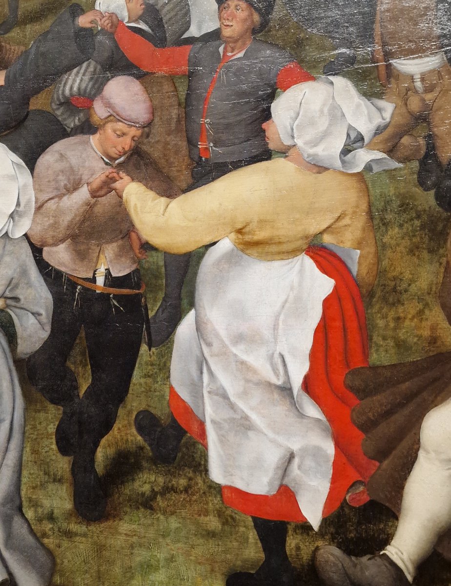 Buenos días.
Para que tomen nota algunos de como se debe bailar en una boda, nada mejor que este baile en una boda campesina de Peter Bruegel el Viejo h. 1566. @KMSKA